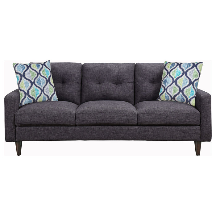 Montebello - Tufted Sofa With Track Arm Upholstered - Gray