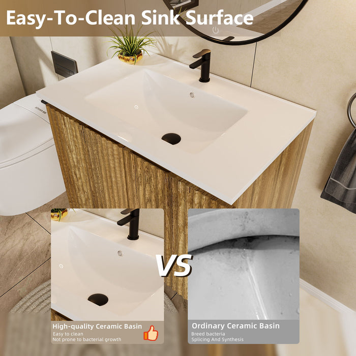 Folding Wall Cabinet With Creamic Sink