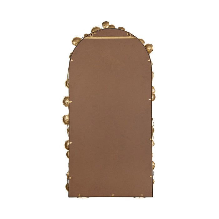 Full Length Arched Wall Mirror With en Leaf Accents Decorative Mirror For Living Room Bedroom - Gold
