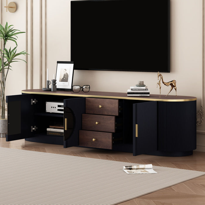 Minimalist TV Stand With 3 Drawers And 1 Shelf