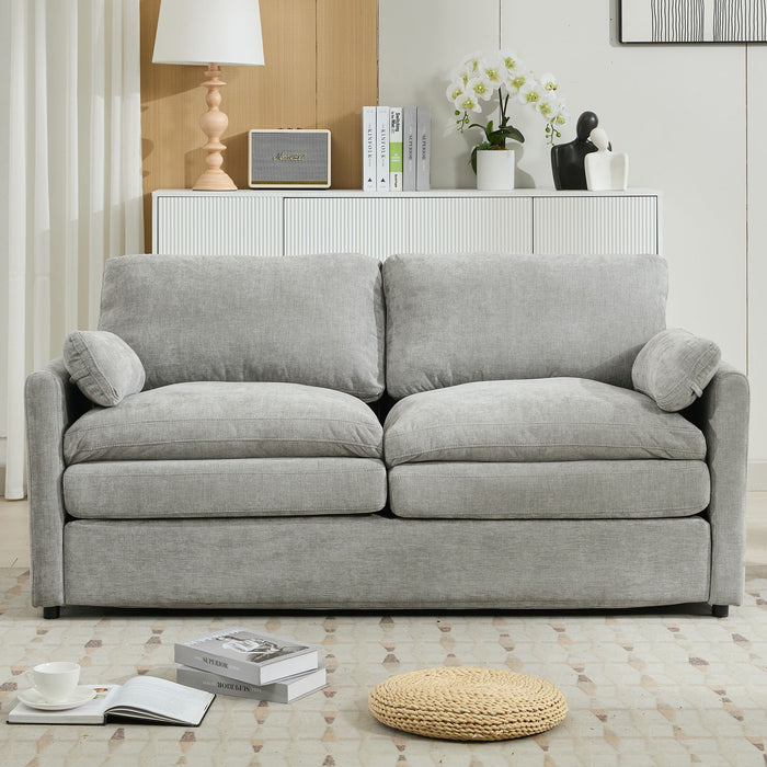 Cozy Upholstered Plush Cushion Loveseat Sofa For Living Room