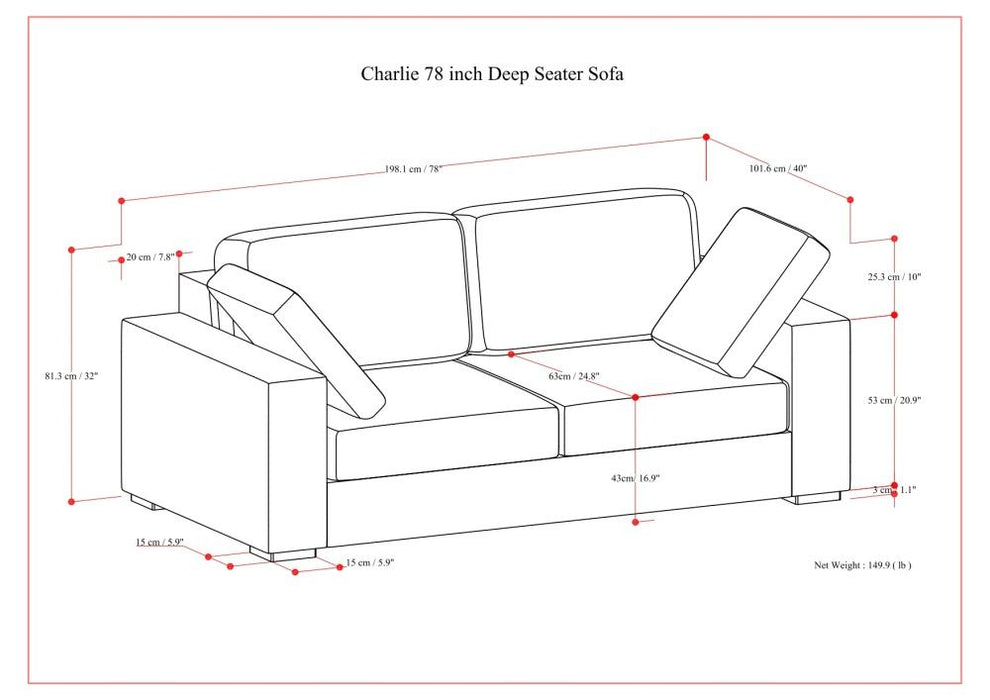 Charlie - Deep Seater Sofa
