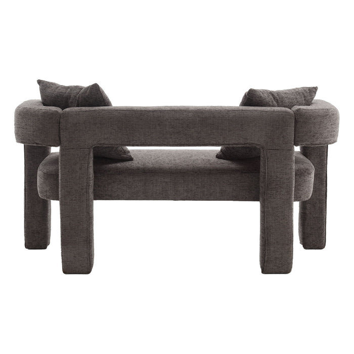 Modern Chenille Loveseat Sofa, Comfy Upholstered 2 Seater