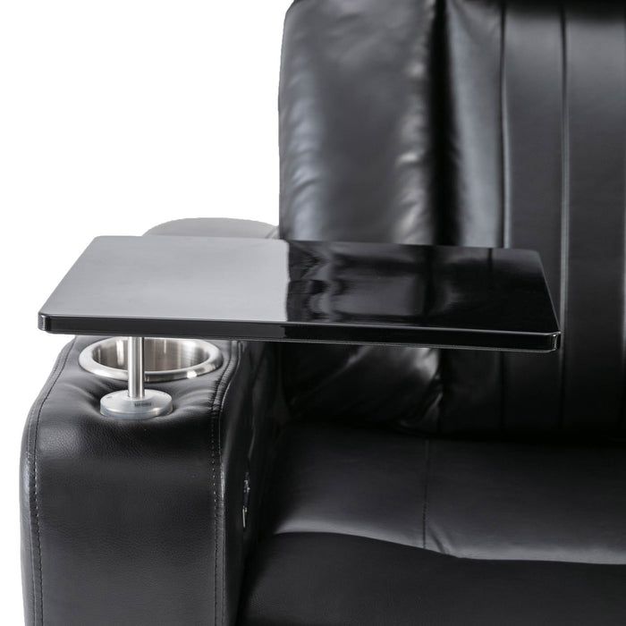 Premium Power Recliner & Storage Arms, Cupholders, Swivel Tray Table And Cell Phone Stand - Black