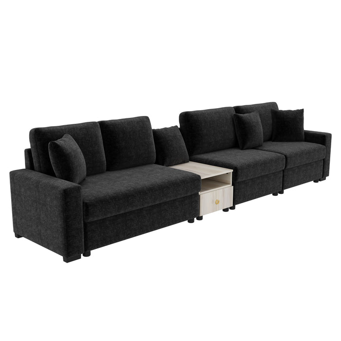 Modular Sofa Couch With Storage Armrest And Center Console