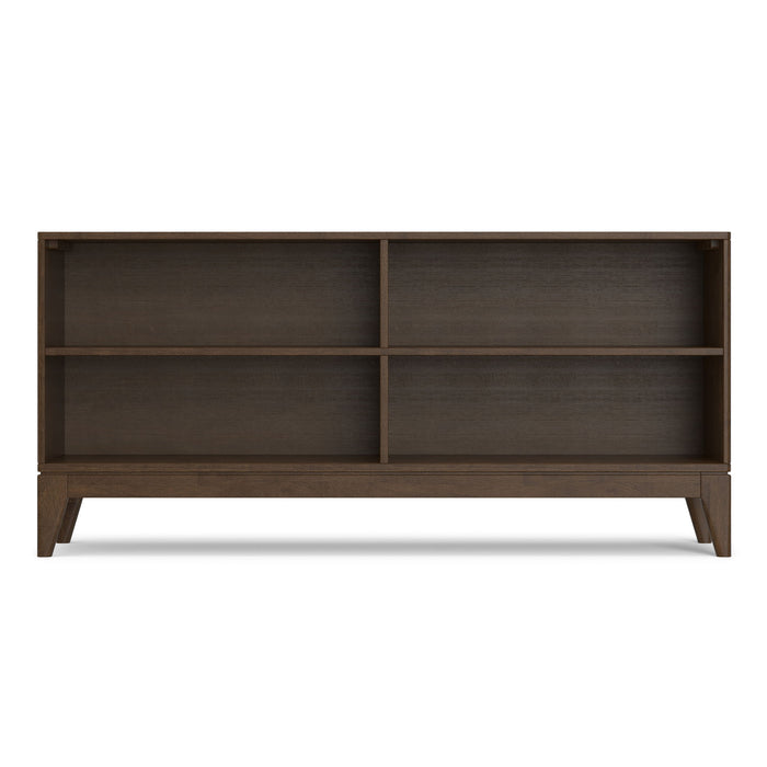 Harper - 4 Shelf Low Bookcase - Walnut Brown