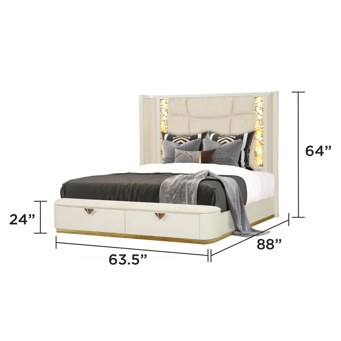 La Pierre - Bed With Storage Drawers And LED Headboard