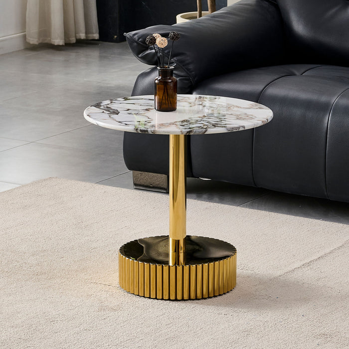 End Table For Living Rooms - Gold / White