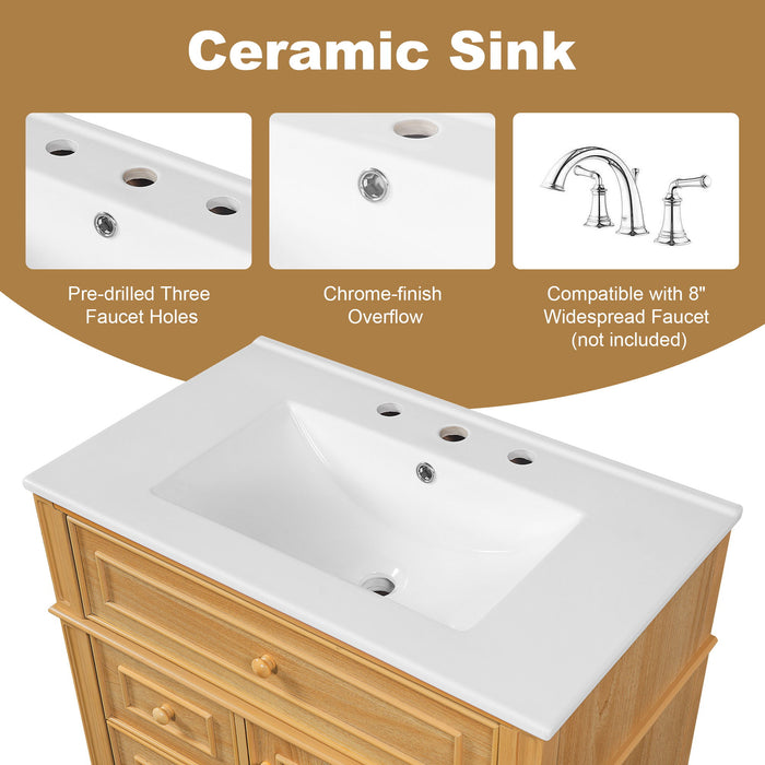 Bathroom Vanity With Flip Out Drawer, 2 Soft-Close Drawers