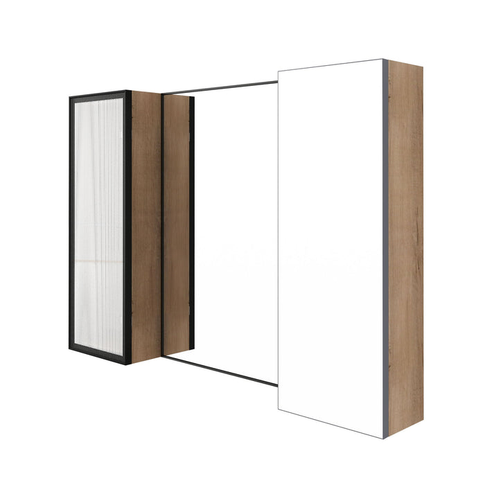 Wall Mounted Cabinet With Soft Close Door, Adjustable Shelves Storage For Bathroom - Imitative Oak
