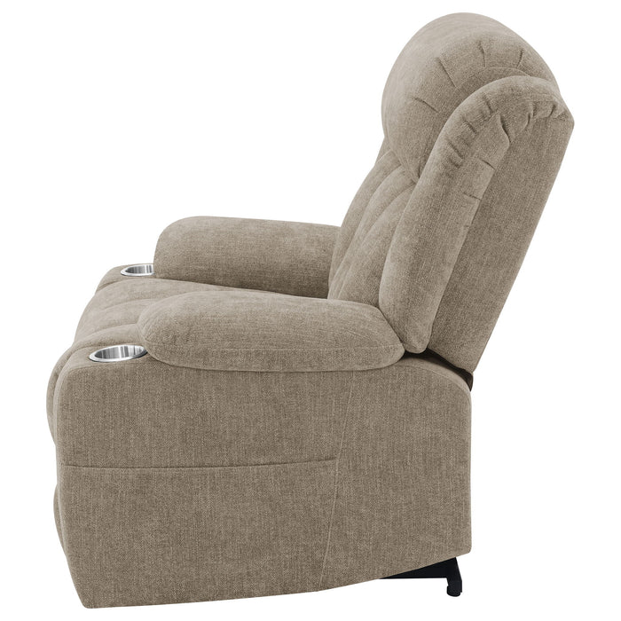 Beca - Upholstered Power Lift Recliner With Cupholders And USB Charging