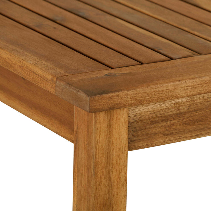 Contemporary Slat Top Acacia Wood Outdoor Dining Table