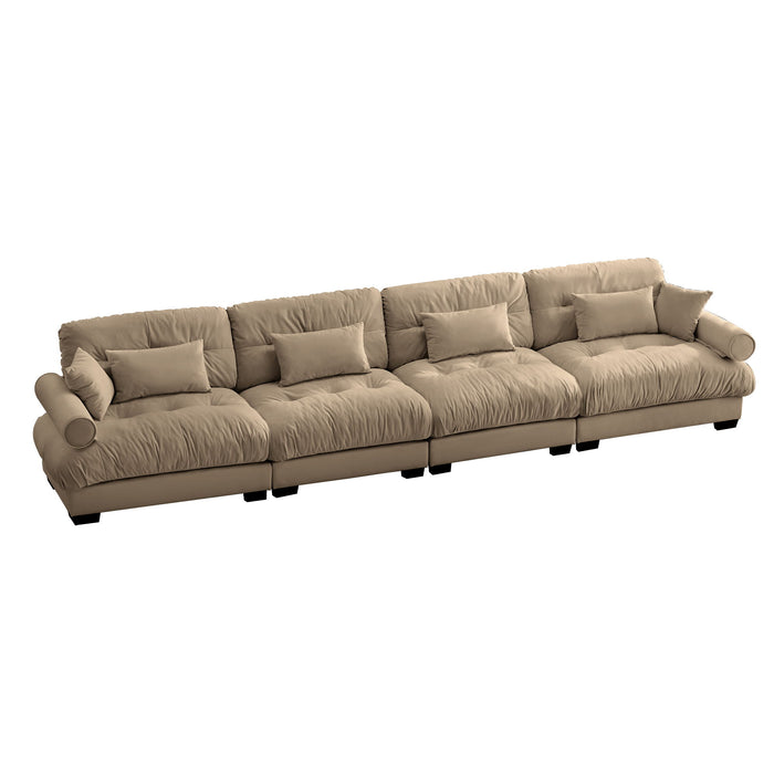 Super Comfort Oversized Modular Velvet Sectional Sofa, Deep Seat Convertible L Shaped Couch