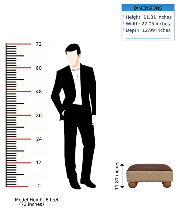 Vintage Ball Footstool - Brown