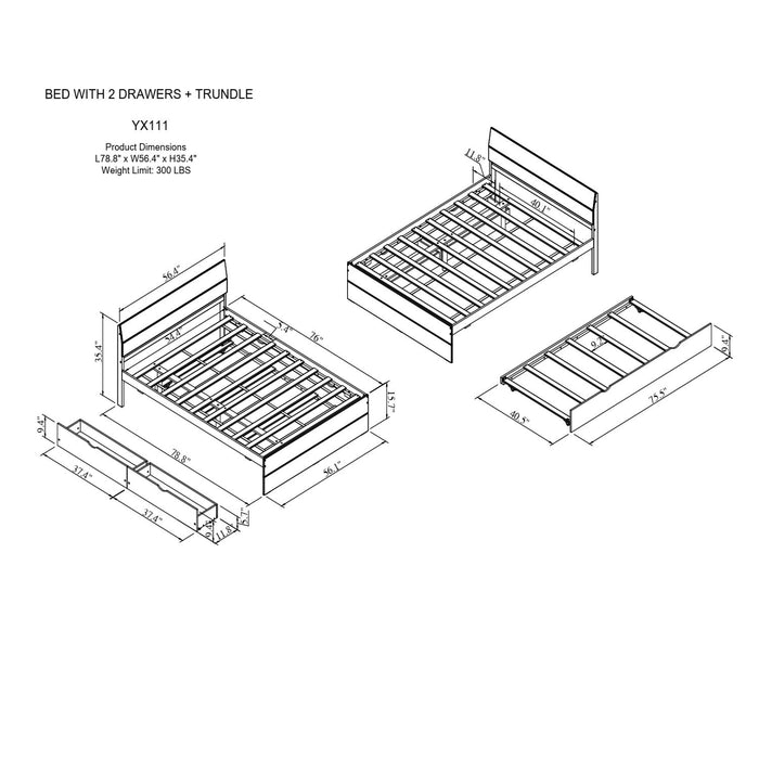 Modern Bed Frame With Headboard And Footboard