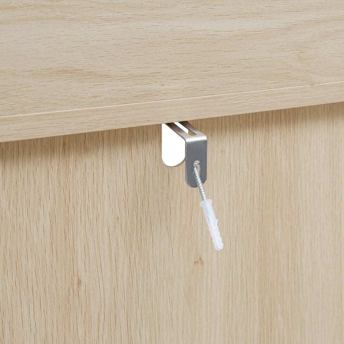 Arched Kitchen Pantry, Modern Farmhouse Wood Kitchen Storage Cabinets, Arched Storage Display Cabinet With Adjustable Shelves, Versatile Cupboard For Kitchen, Dining Room, Living Room - Natural