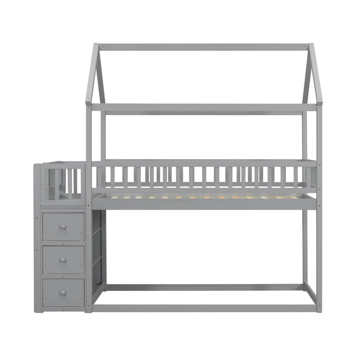 Bunk Bed With Shelves And Drawers, Storage Focused Design