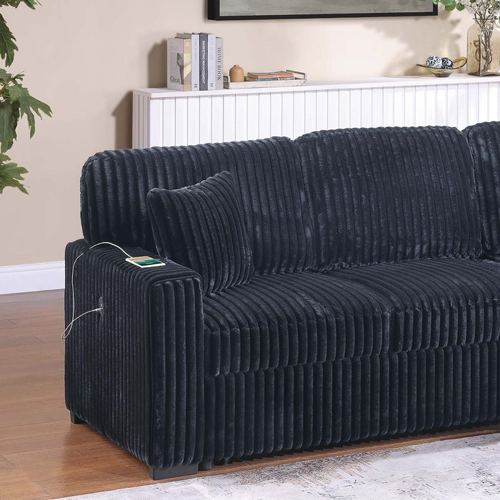 Convertible Sectional Upholstered Sleeper Sofa With Storage Chaise
