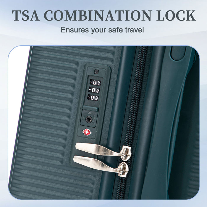 20" / 24" / 28" 3 Pieces / Set Spinner Wheel Luggage, Carry On Suitcase, Matching Color, TSA Combination Lock