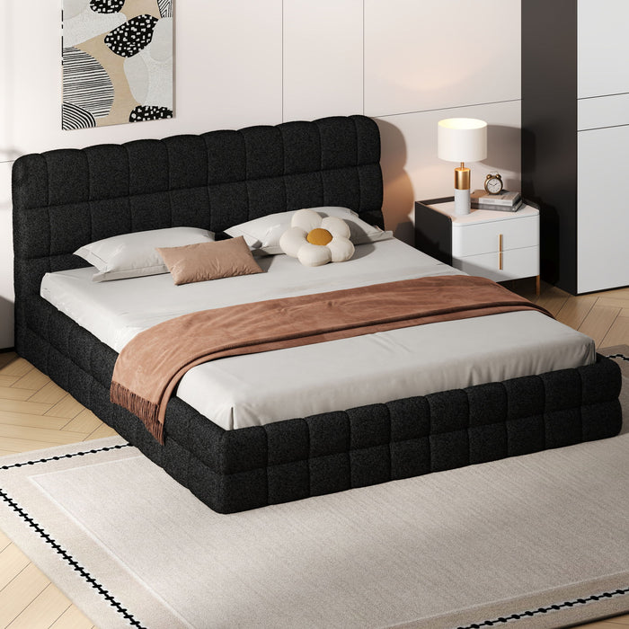 Upholstered Platform Bed With Headboard