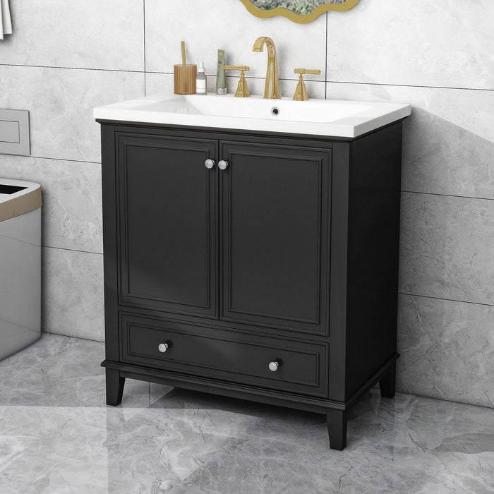 Modern Bathroom Vanity With Sink Combo, Multi Functional Cabinet With Doors And Drawer