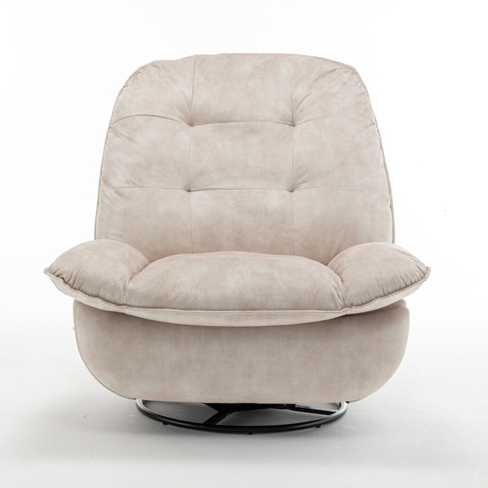 Modern Swivel Gliding Recliner Chair With Rocking Function And Phone Holder, Large Comfortable