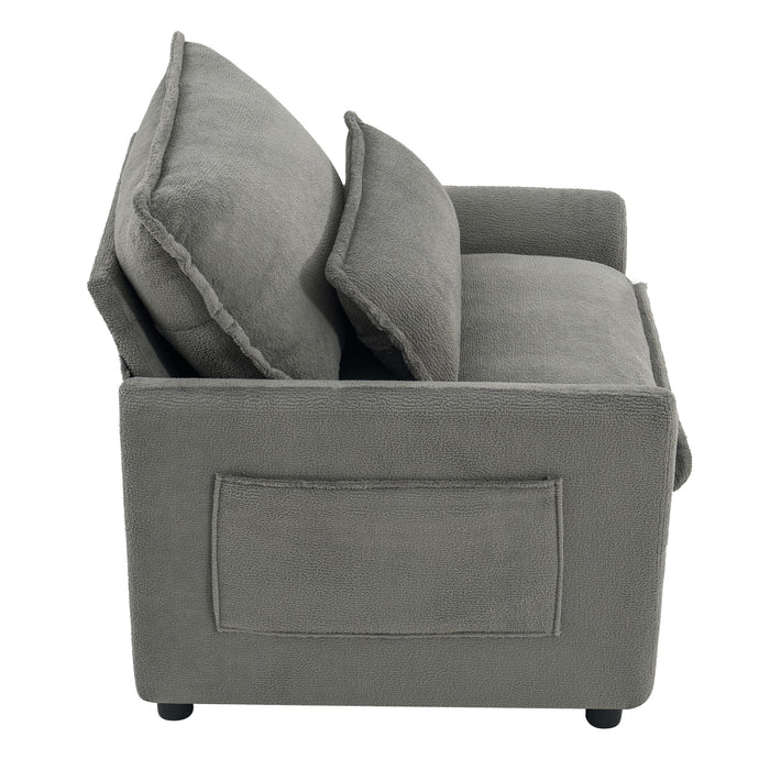 Modern Single Seat Accent Chair With Side Storage Pockets