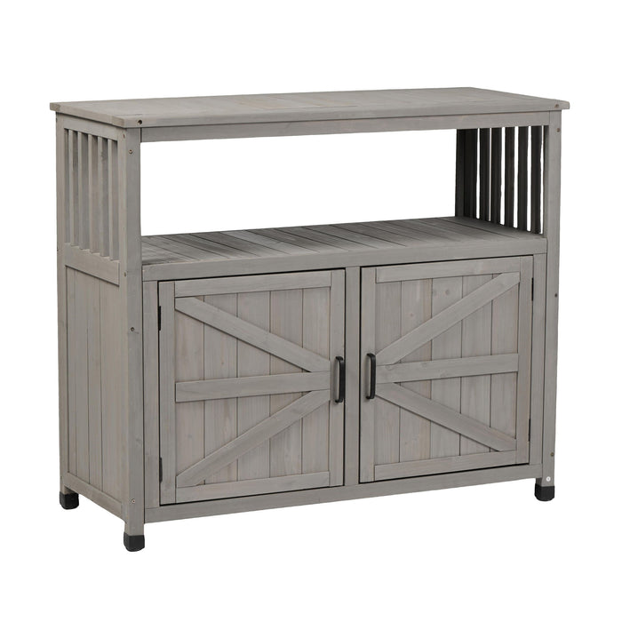 Patio Bar Table Set With Storage