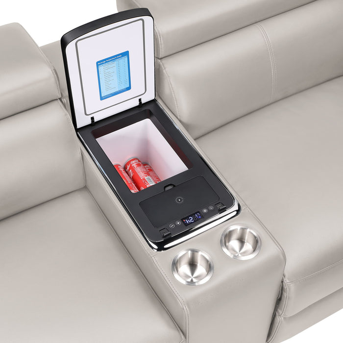 Nova - Sectional With Bluetooth Speaker, LED And Lifting Wine Cabinet