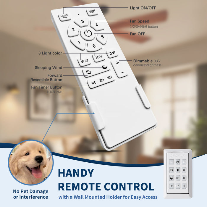 Ceiling Fan With Light And Remote Control