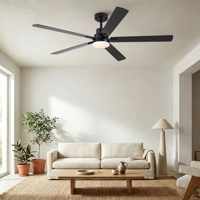 Ceiling Fan With Lights And Remot With Quiet DC Motor, 6 Speeds, Reversible Blades - Black