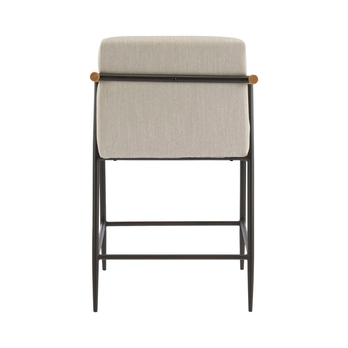 Mid Century Modern Counter Stool Set With Iron Frame