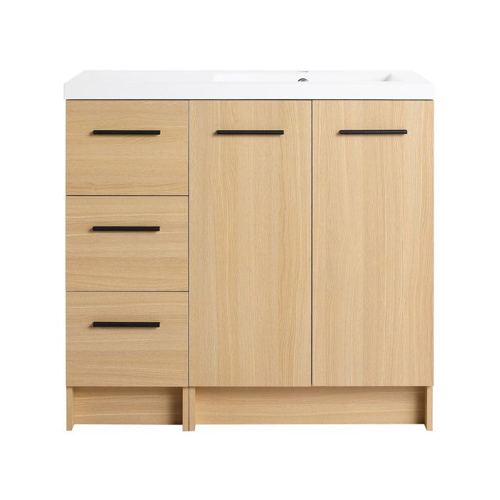 Wall Mounted Floating Bathroom Vanity With Sink, Door & Drawers Modular Cabinet