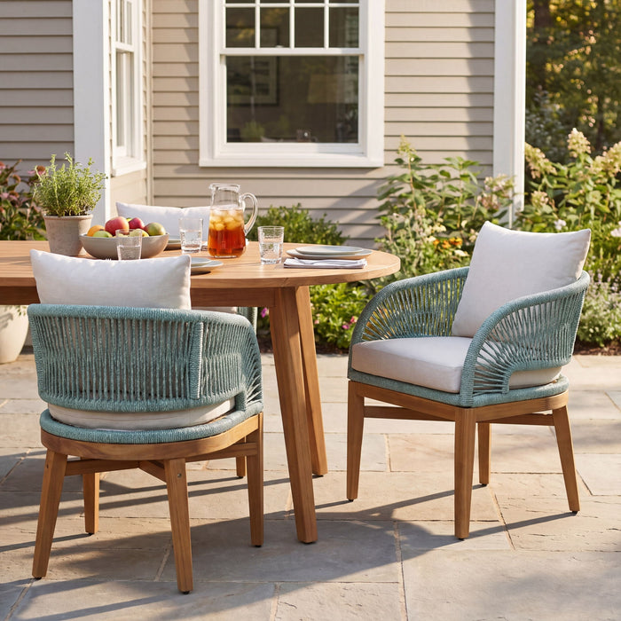 Outdoor Dining Chairs With Cushion (Set of 2)
