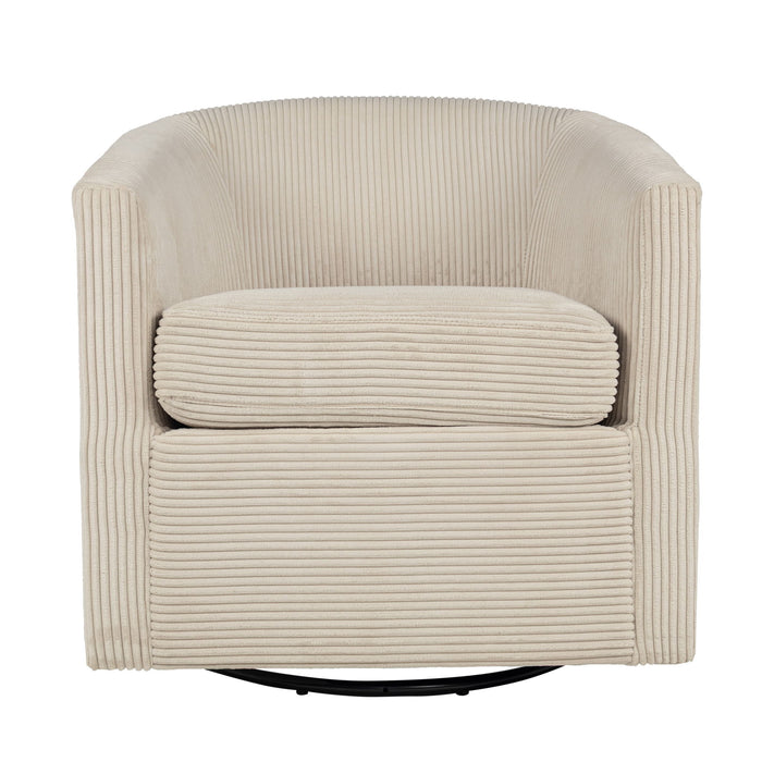 Swivel Accent Chair With U Backrest, Plush Cushion Living Room Furniture