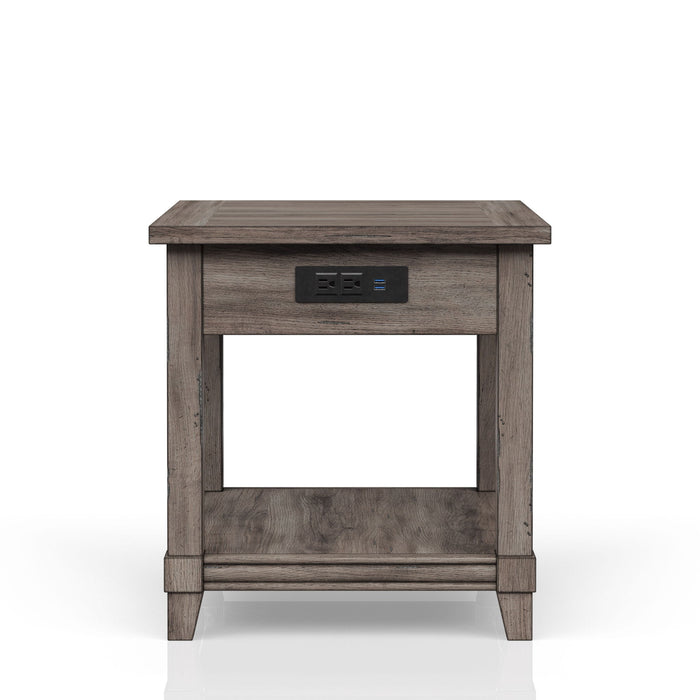 End Table With Storage Drawer Usn - Gray