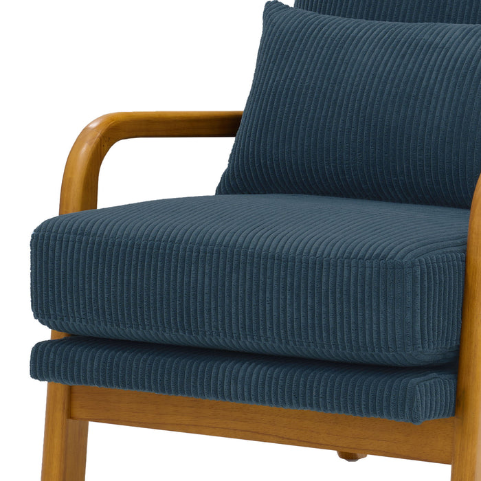Upholstered Armchair With Back Support Pillow