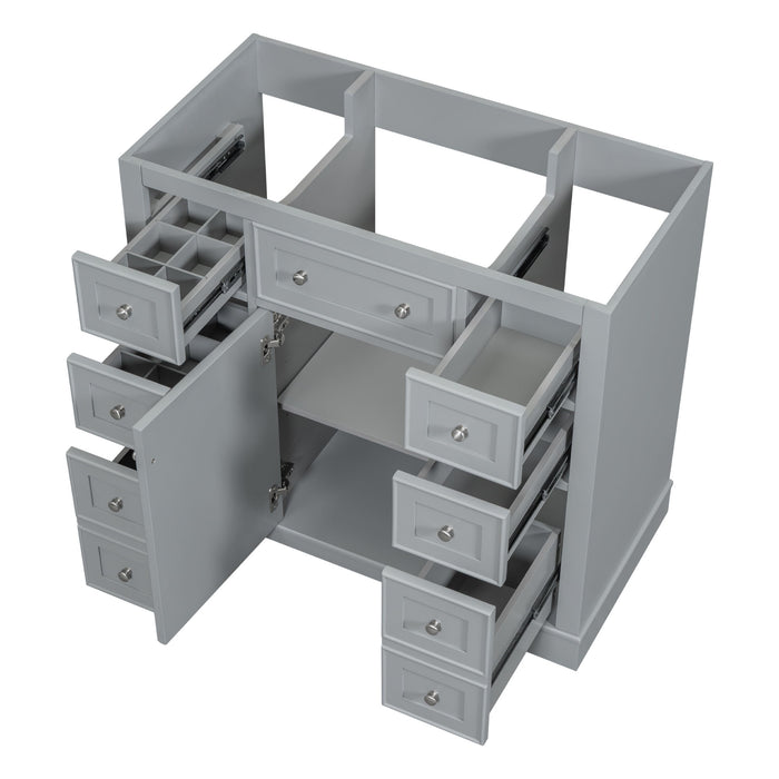 Modern Bathroom Vanity Base Only With 1 Cabinet And 6 Drawers