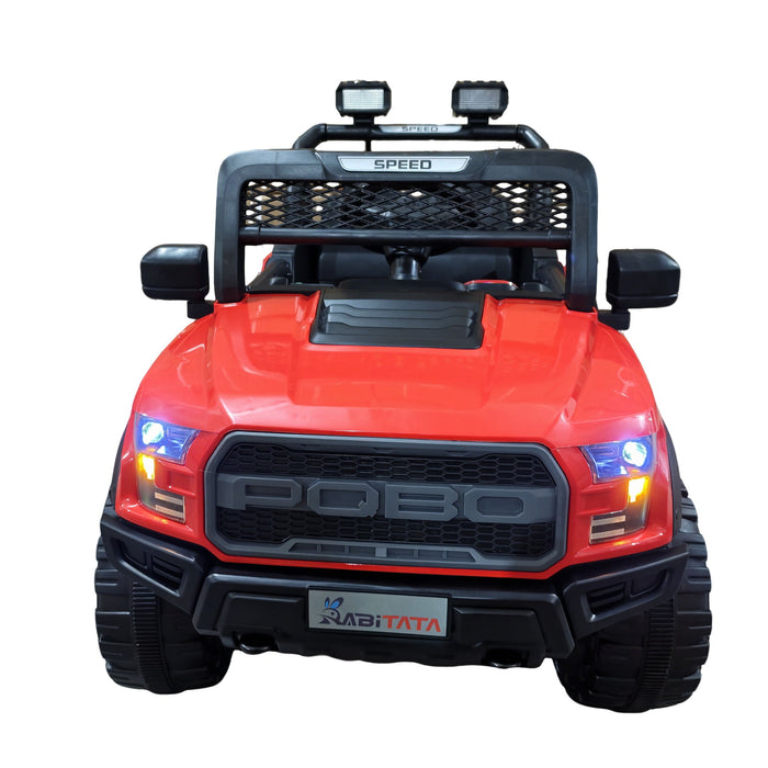 Kids Electric Ride On Car With Remote Control, LEd Lights, Music Player, Swing Function, 4 Wheel Shock Absorption - Red