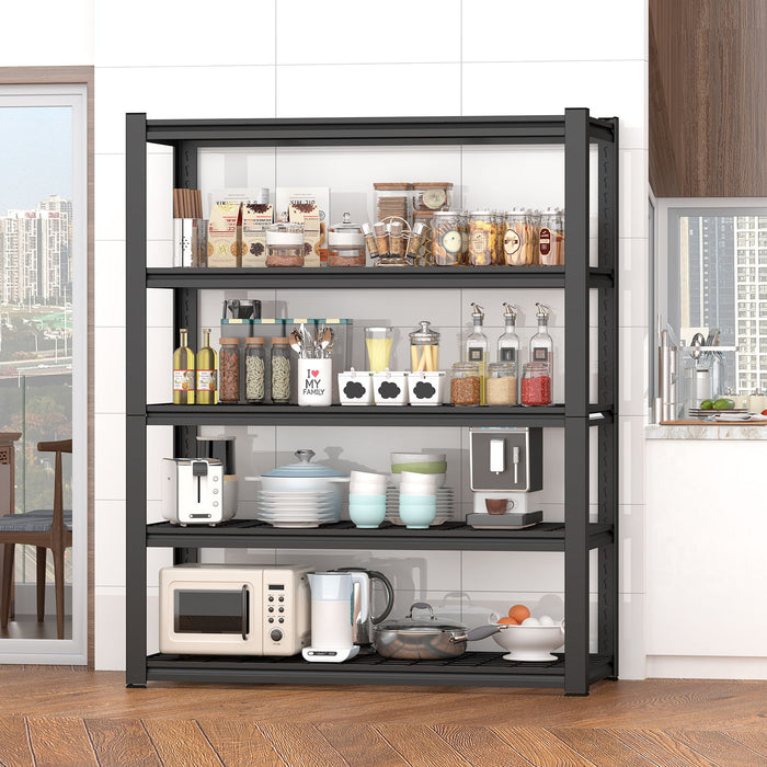 Garage Storage Rack, 5 Layer Adjustable Shelving Unit For Warehouse - Black