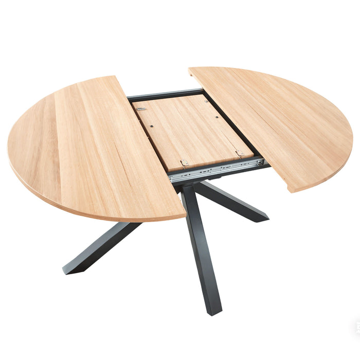 Extendable Round Dining Table - Oak