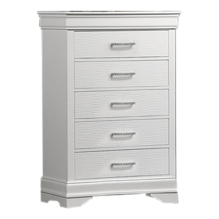 Chest, 5 Drawer Storage Furniture - White