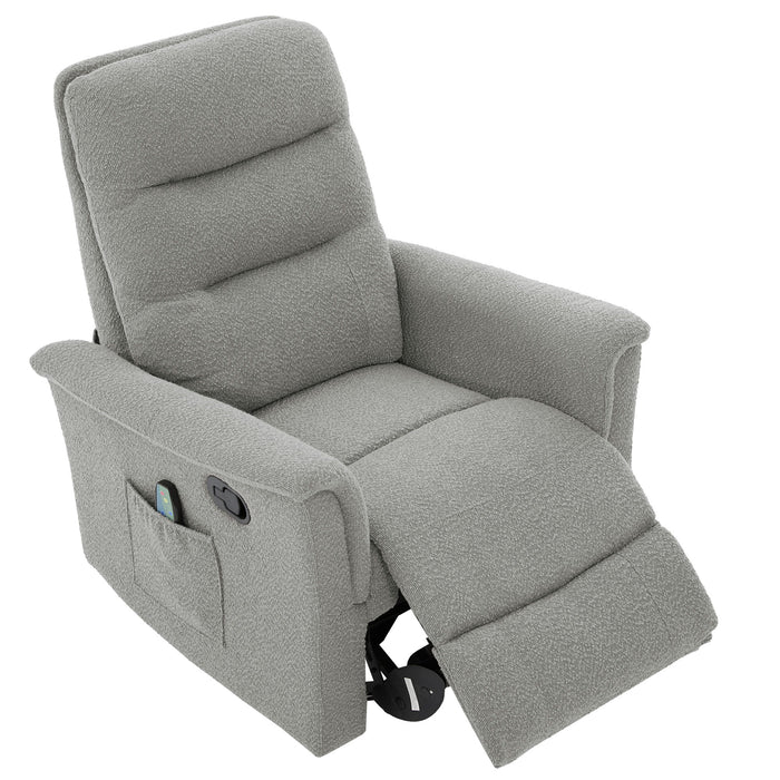 Manual Recliner Chair With 8 Point Massage And Swivel Function