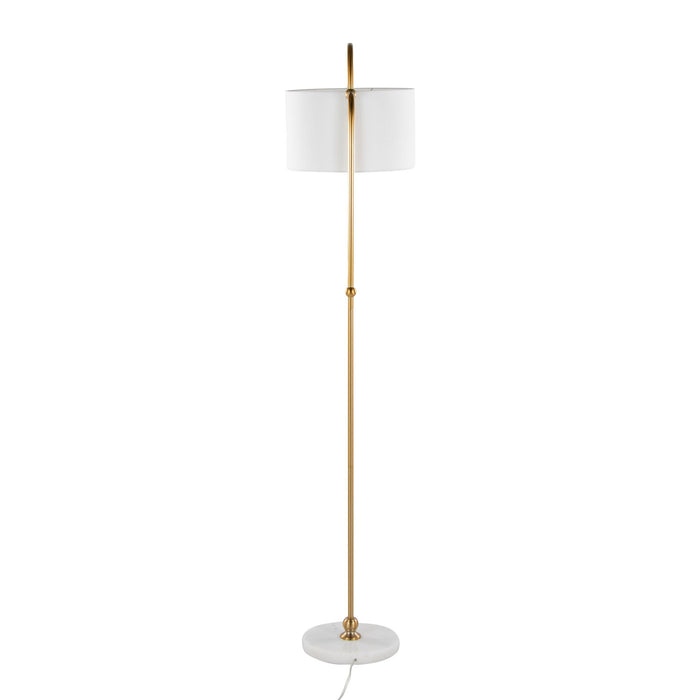 Leslie - Glam / Art Deco Floor Lamp - Gold / White