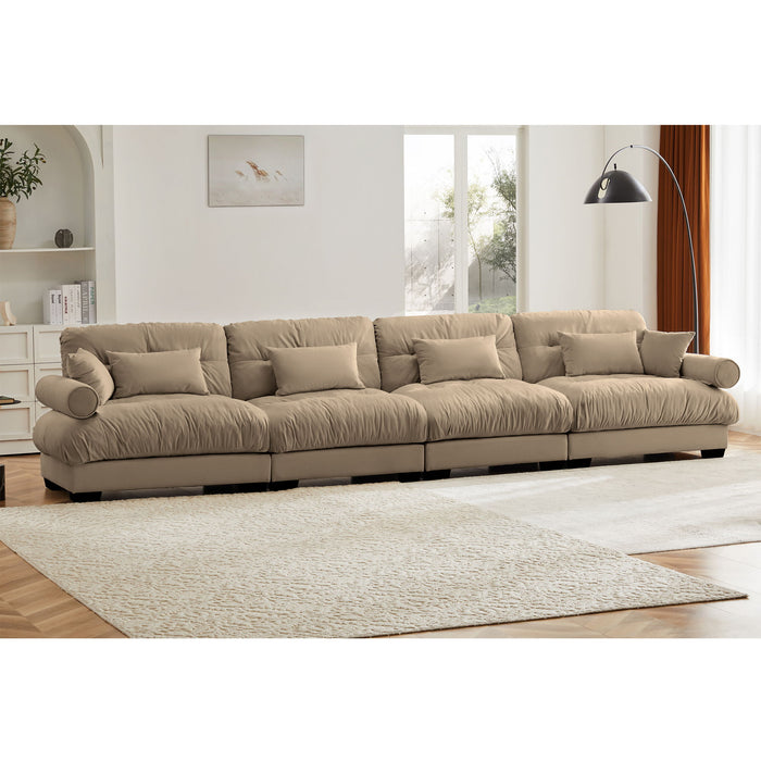 Super Comfort Oversized Modular Velvet Sectional Sofa, Deep Seat Convertible L Shaped Couch