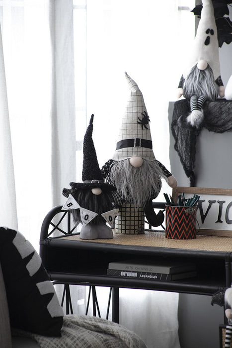 Sitting Gnome With Hat Spider, For Halloween Decor