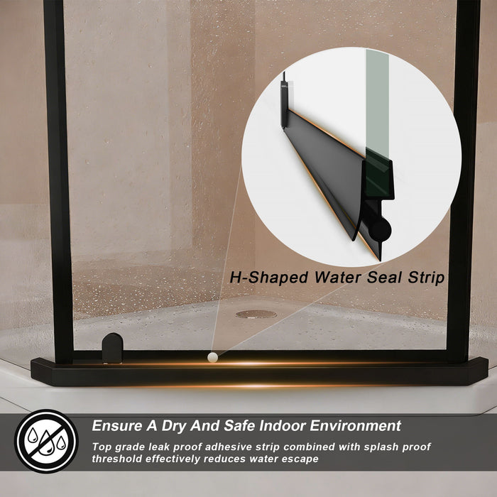 Frameless Neo Angle Shower Door WithTempered Glass