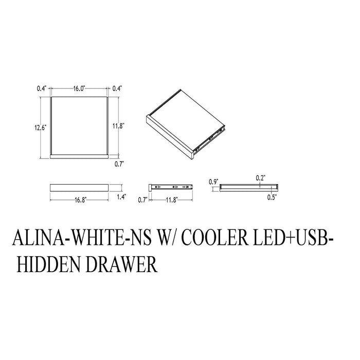 Adelaide - Nightstand With Cooler And Speaker - Gray / Black