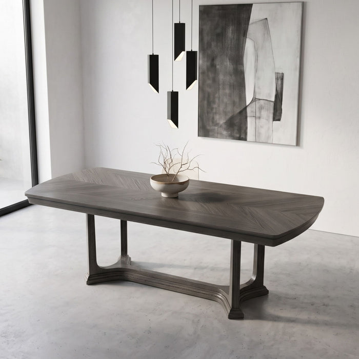 Arcus - Rectangular Dining Table With Butterfly Leaf - Charcoal Gray