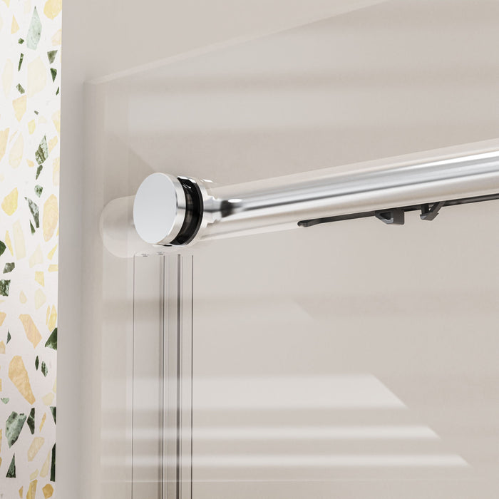 Frameless Single Sliding Soft Close Shower Doors, 5/16" Sgcc Tempered Glass